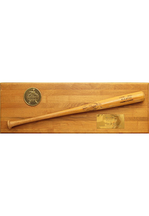 1977 Willie McCovey San Francisco Giants 2,000th Hit Game-Used Mounted Bat Display Presented To Him On Field (Photo-Matched)