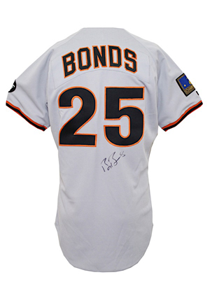 1994 Barry Bonds San Francisco Giants Game-Used & Autographed Road Jersey (CFS & 125th Anniversary Patch)