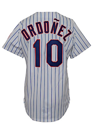 Late 1990s Rey Ordóñez New York Mets Game-Used & Autographed Home Jersey (JSA)