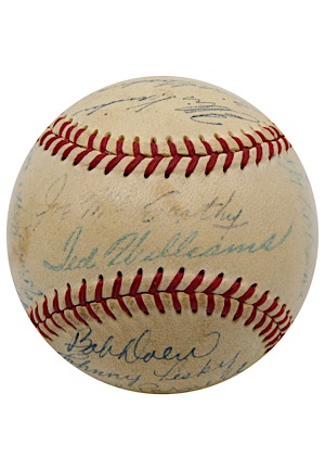 1949 Boston Red Sox Team-Signed OAL Baseball (JSA)
