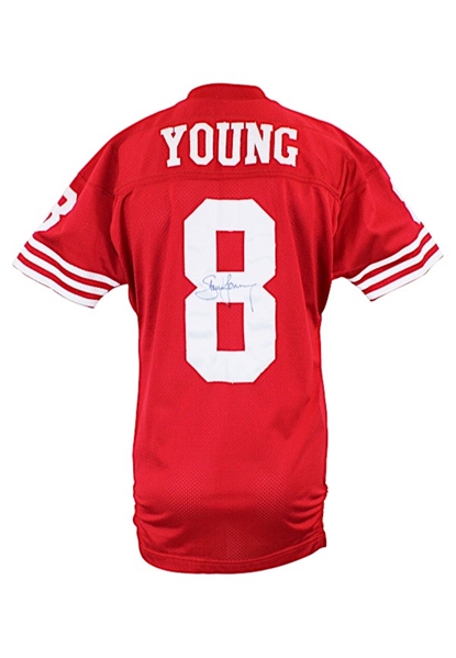 Circa 1993 Steve Young San Francisco 49ers Game-Issued & Autographed Home Jersey (JSA)