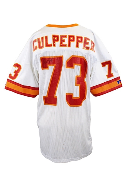 1994 Brad Culpepper Tampa Bay Buccaneers Game-Used & Autographed White Jersey (JSA)