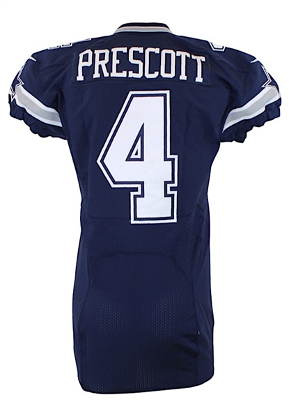 2016 Dak Prescott Dallas Cowboys Game-Issued Rookie Blue Jersey (Prova)