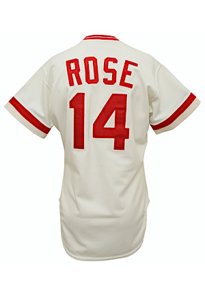 Circa 1985 Pete Rose Cincinnati Reds Game-Used & Autographed Home Jersey