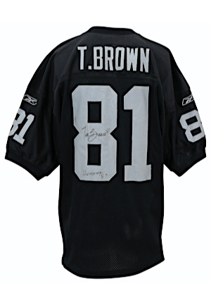Tim Brown Oakland Raiders Autographed & Inscribed Jersey