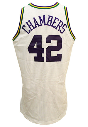 1993-94 Tom Chambers Utah Jazz Game-Used Home Jersey
