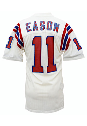 1983-86 Tony Eason New England Patriots Game-Used Jersey (Graded A10 • Custom Hand Warmers • Repair)