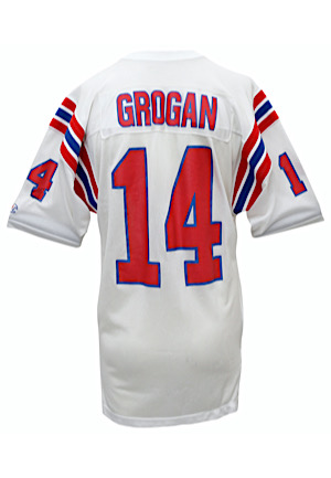 Late 1980s Steve Grogan New England Patriots Game-Used Jersey (Repair)