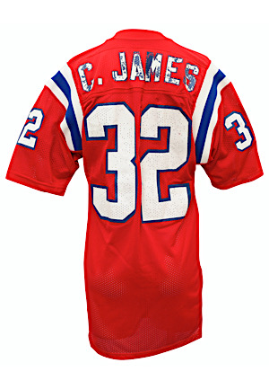Mid 1980s Craig James New England Patriots Game-Used Jersey (Pounded W. Repairs)