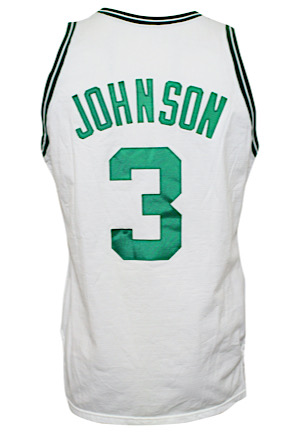1987-88 Dennis Johnson Boston Celtics Game-Used Home Knit Jersey (Graded A10)