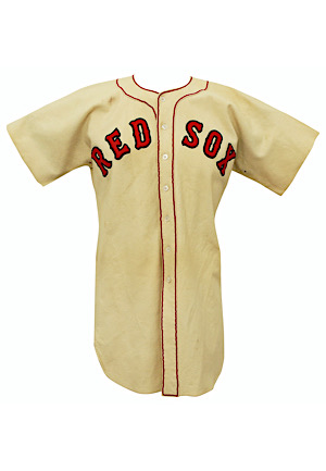 Late 1940s Birdie Tebbetts Boston Red Sox Game-Used Home Flannel Jersey