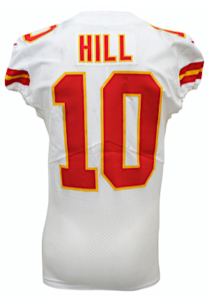 10/14/2018 Tyreek Hill Kansas City Chiefs Game-Used Road Jersey (Photo-Matched • 142 Yards 3 TD Performance)