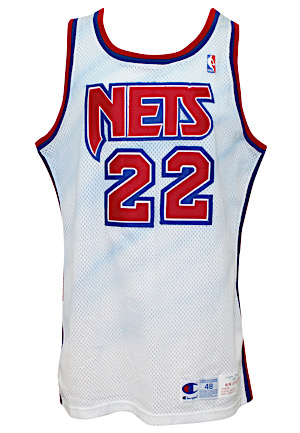 1990-91 Chris Dudley New Jersey Nets Game-Used Jersey (Rare Tie-Dye Style)