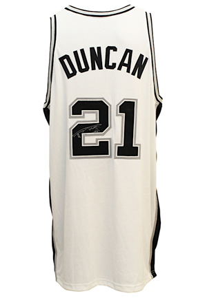 2002-03 Tim Duncan San Antonio Spurs Game-Issued & Autographed Home Jersey (JSA • Championship Season • Season & Finals MVP • Sourced From The Spurs)