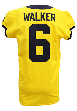 2017 Kareem Walker Michigan Wolverines Game-Used Yellow Jersey (Photo-Matched • Jordan Brand)