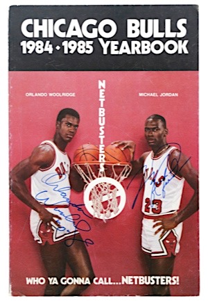 1984-85 Michael Jordan & Orlando Woolridge Dual-Signed Chicago Bulls Yearbook