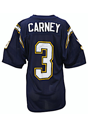 Late 1990s John Carney San Diego Chargers Game-Used & Autographed Jersey