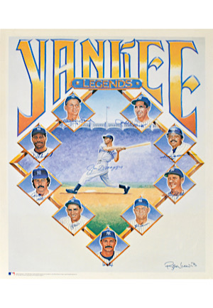 Multi-Signed New York Yankees Legends Poster