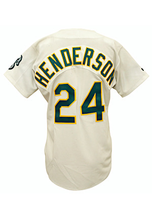 Early 1990s Rickey Henderson Oakland As Game-Used Home Jersey