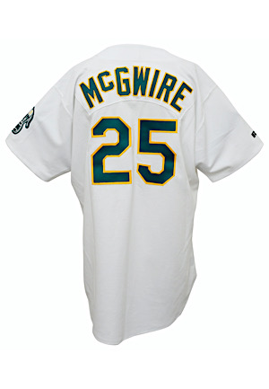 Mid 1990s Mark McGwire Oakland As Game-Used & Autographed Home Jersey