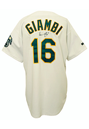Circa 2000 Jason Giambi Oakland As Game-Used & Autographed Home Jersey (Possible MVP Season)