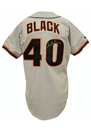 Early 1990s Bud Black San Francisco Giants Game-Used & Autographed Road Jersey