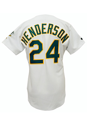 Early 1990s Rickey Henderson Oakland As Team-Issued Home Jersey