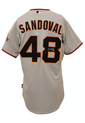 2010 Pablo Sandoval San Francisco Giants Game-Used & Autographed Road Jersey (Championship Season)
