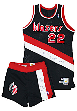 1988-89 Clyde Drexler Portland Trail Blazers Game-Used & Dual-Autographed Uniform (2)