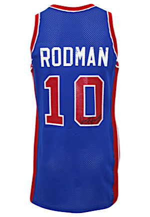 1988-89 Dennis Rodman Detroit Pistons Game-Used & Autographed Jersey (Championship Season)