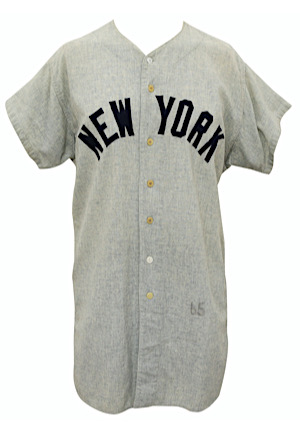 1965 Steve Hamilton New York Yankees Game-Used Road Flannel Jersey