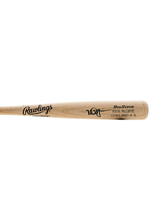 Mark McGwire Oakland As Game-Ready & Autographed Bat