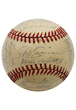 1940s Hall Of Famers & Stars Multi-Signed Baseball