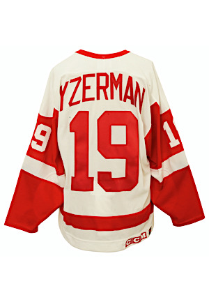 1995 Steve Yzerman Detroit Red Wings Game-Used Jersey With Stanley Cup Patch (Hockeytown Authentics LOA • Team Stamp)