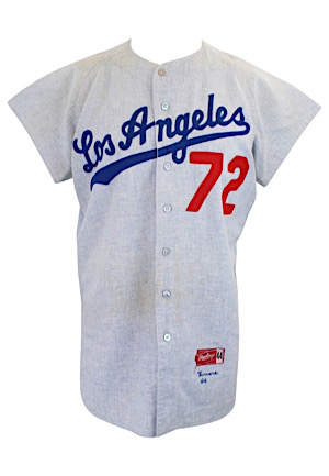 1960s-70s Los Angeles Dodgers Game-Used Road Flannel Jersey & Pants (6)