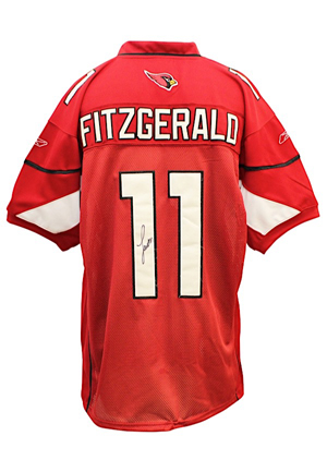 Larry Fitzgerald Arizona Cardinals Autographed Home Jersey (JSA • Super Bowl XLIII Patch)