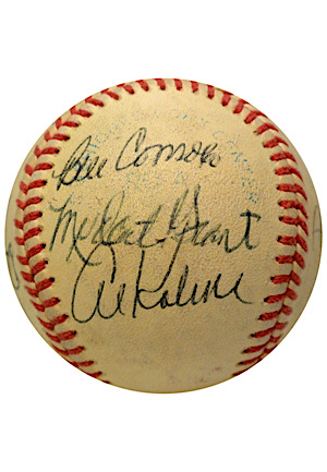 Hall Of Famers & Stars Signed OAL Baseball With Kaline, Spahn, Kell, Mudcat, Anderson & More