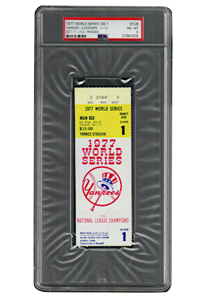 1976 & 1977 New York Yankees World Series Ticket Stubs (10)(PSA/DNA)