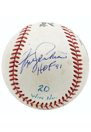 9/29/1968 Fergie Jenkins Game-Used & Autographed ONL Baseball From 20th Win (Sourced From Jenkins • PSA/DNA COA)