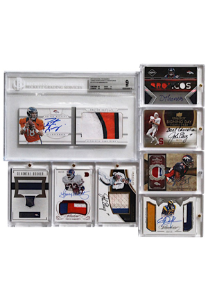 Football Autographed & Game-Used Jersey Cards Including Elway, Manning & More (8)(JSA)