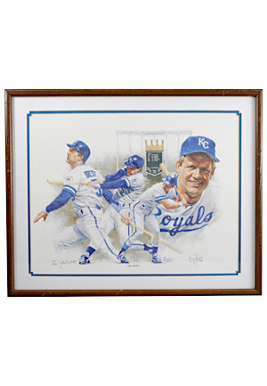 George Brett Kansas City Royals Autographed "The Swing" Framed LE Print