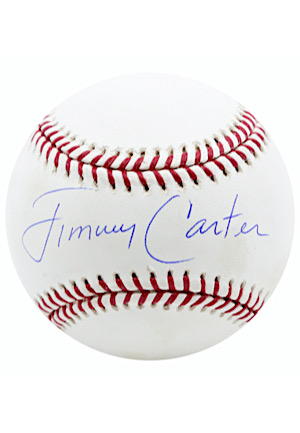 Jimmy Carter Single-Signed OML Baseball (Rare Full Name Variation)