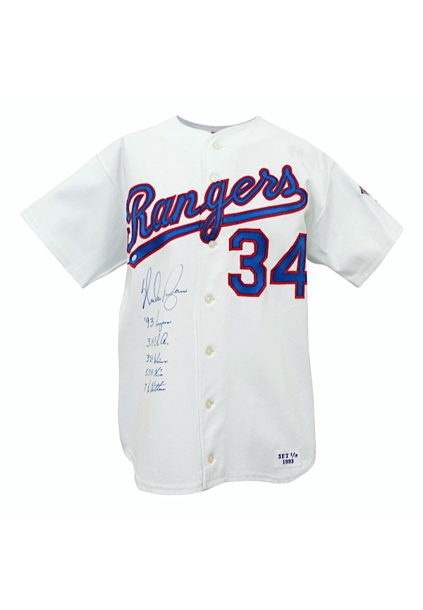Nolan Ryan Autographed Texas Rangers #34 Majestic Framed Jersey