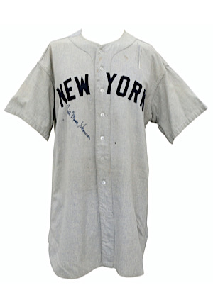 Late 1950s Bill "Moose" Skowron New York Yankees Game-Used & Autographed Road Flannel Jersey