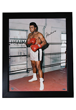 Muhammad Ali Autographed Oversized Full Color Framed Photo