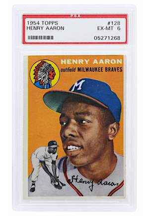 1954 Topps Henry Aaron #128 (PSA EX-MT 6)