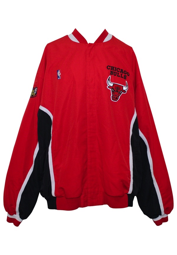 Chicago Bulls BUTTON JACKET BASKETBALL 90's WARM UP JACKET CHAMPION  NBA SIZE L