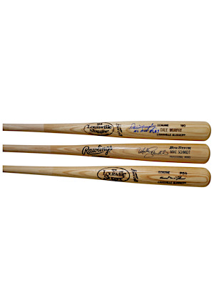 Mike Schmidt, Dale Murphy & Harold "HoJo" Johnson Autographed Pro Model Bats (3)