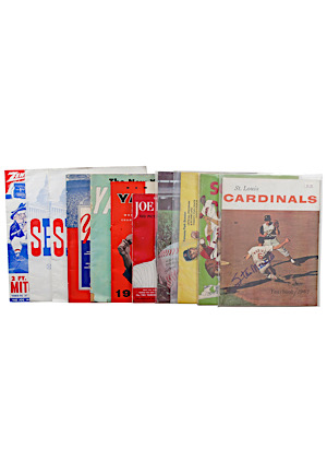 Grouping Of Vintage MLB Yearbooks & Programs Including An Autographed Stan Musial, Yankees, Senators & More (11)