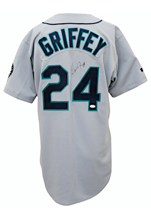 1999 Ken Griffey Jr. Seattle Mariners Game-Used & Autographed Road Jersey (Full JSA & PSA)